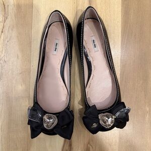 Miu miu size 39 shoes flats black patent leather
